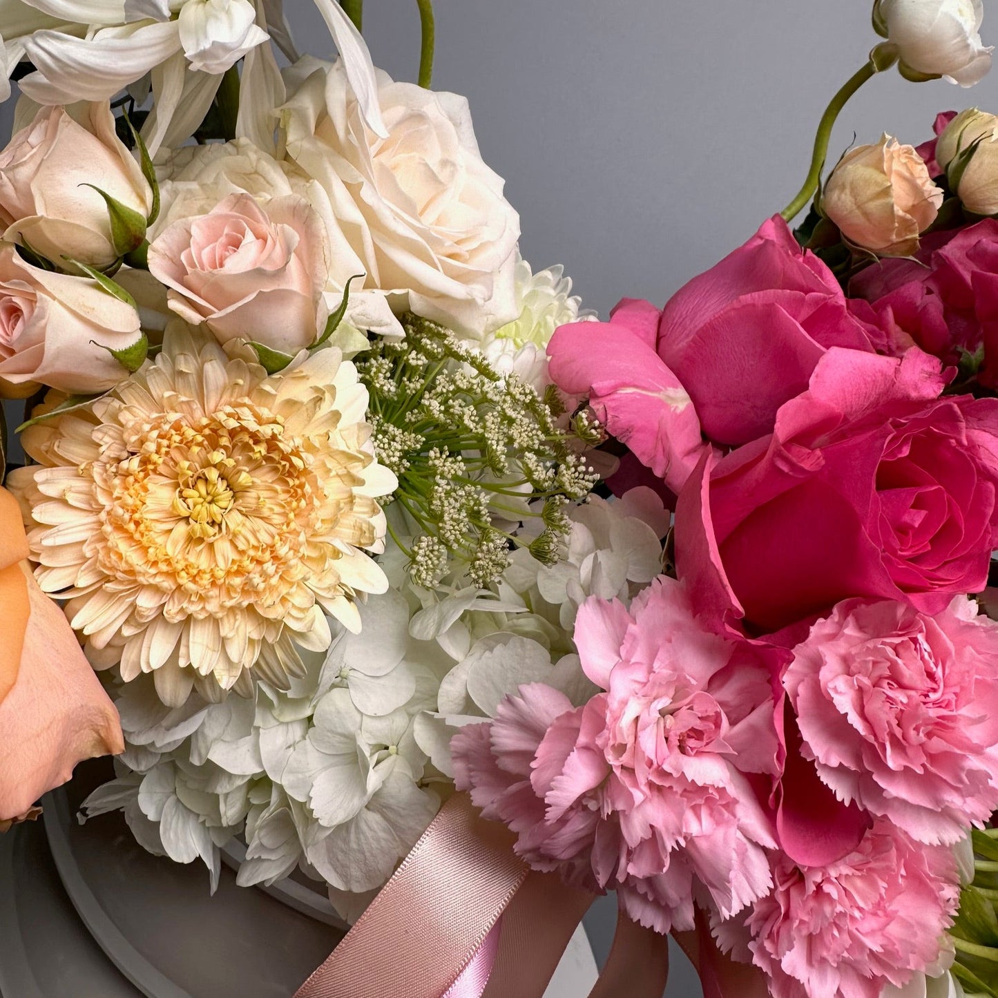 Moments in Bloom VASE- Peach/ Fuchsia