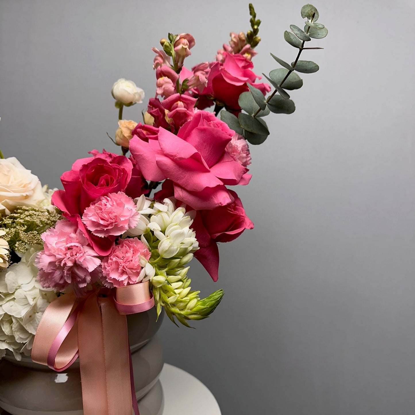 Moments in Bloom VASE- Peach/ Fuchsia