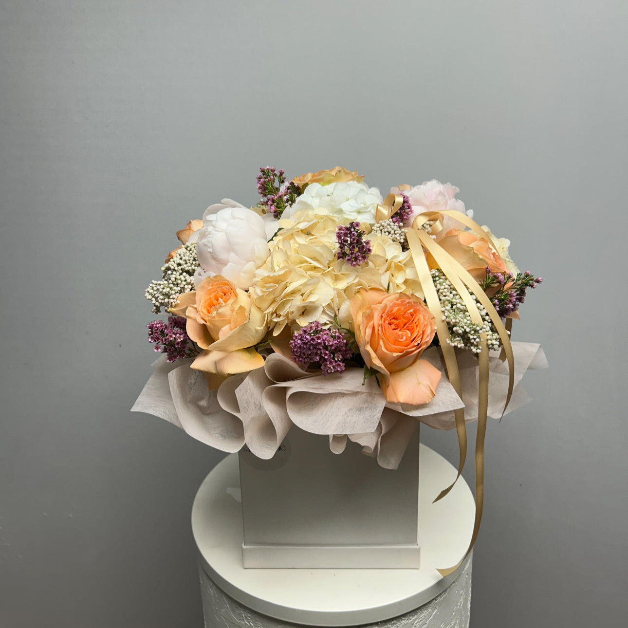 Flower Box Classic Round Peach