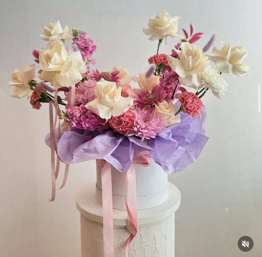 Flower Box Asymmetrical Pink/Lavender